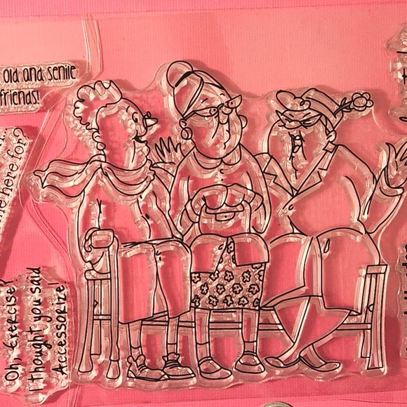 #197 STAMP & DIE SET: FUNNY LADIES, FRIENDSHIP, LAUGHING - Picture 4 of 6